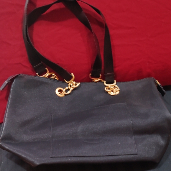 Elegant Black Tote Bag with Gold Accents - Picture 3 of 4